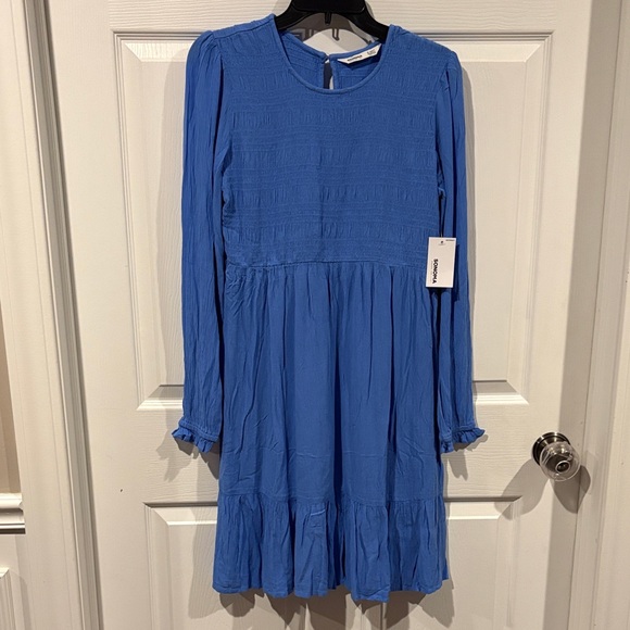 Sonoma Dresses & Skirts - NWT! Sonoma Motherhood Maternity, Long Sleeve Smocked Royal Blue Dress